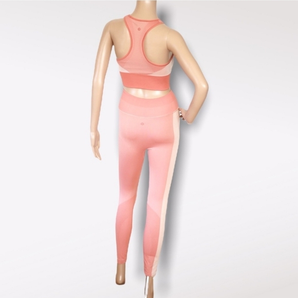 Lululemon Ebb to Train Bra Tight Jacket Abstract set 3 pieces Coral Set - Picture 7 of 17